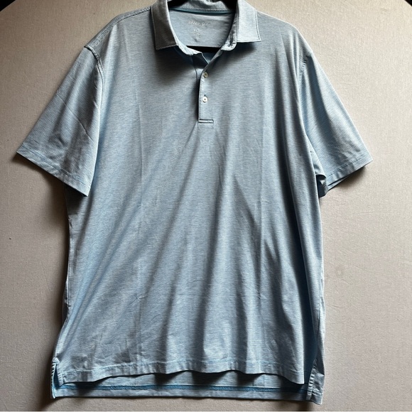 Johnnie O Light Blue Stripe Polo Shirt XL - Picture 1 of 9